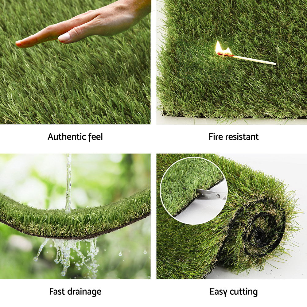 Prime Turf 1x10m Artificial Grass 45mm 4-Coloured Synthetic Lawn