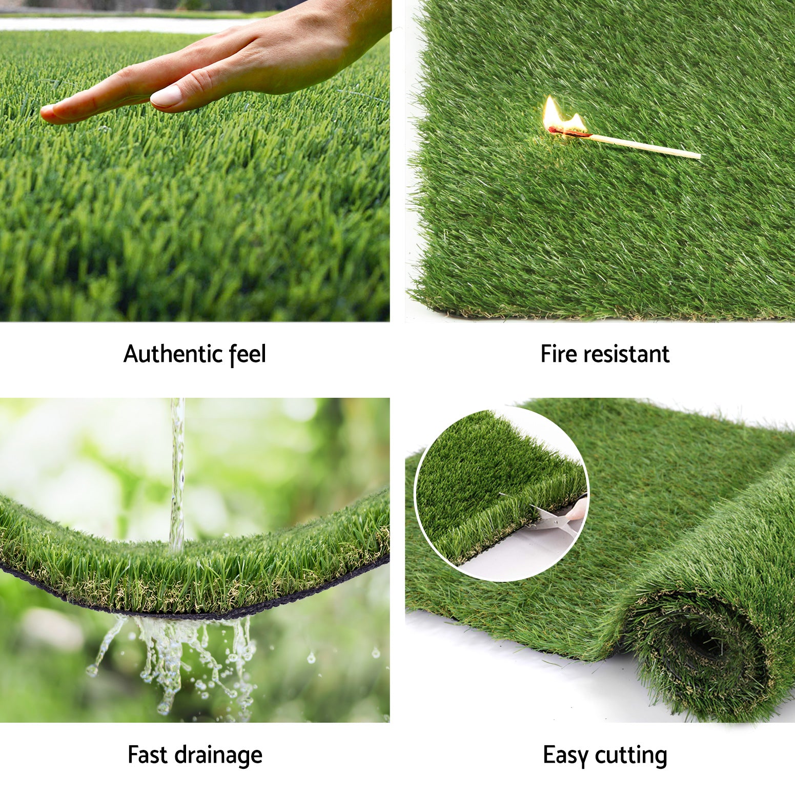Primeturf 30mm Artificial Grass 2x5m 4-Tone Synthetic Lawn
