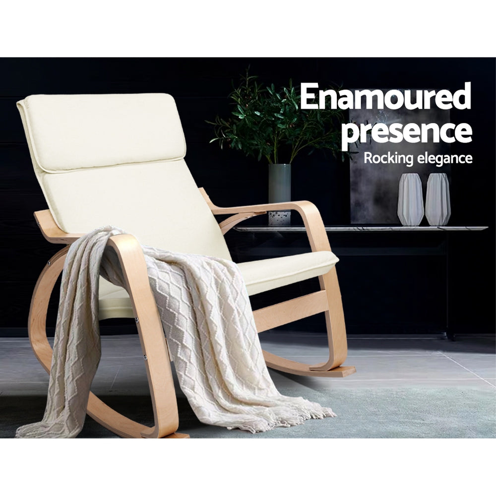 Aero Bentwood Rocking Armchair Nursing Beige