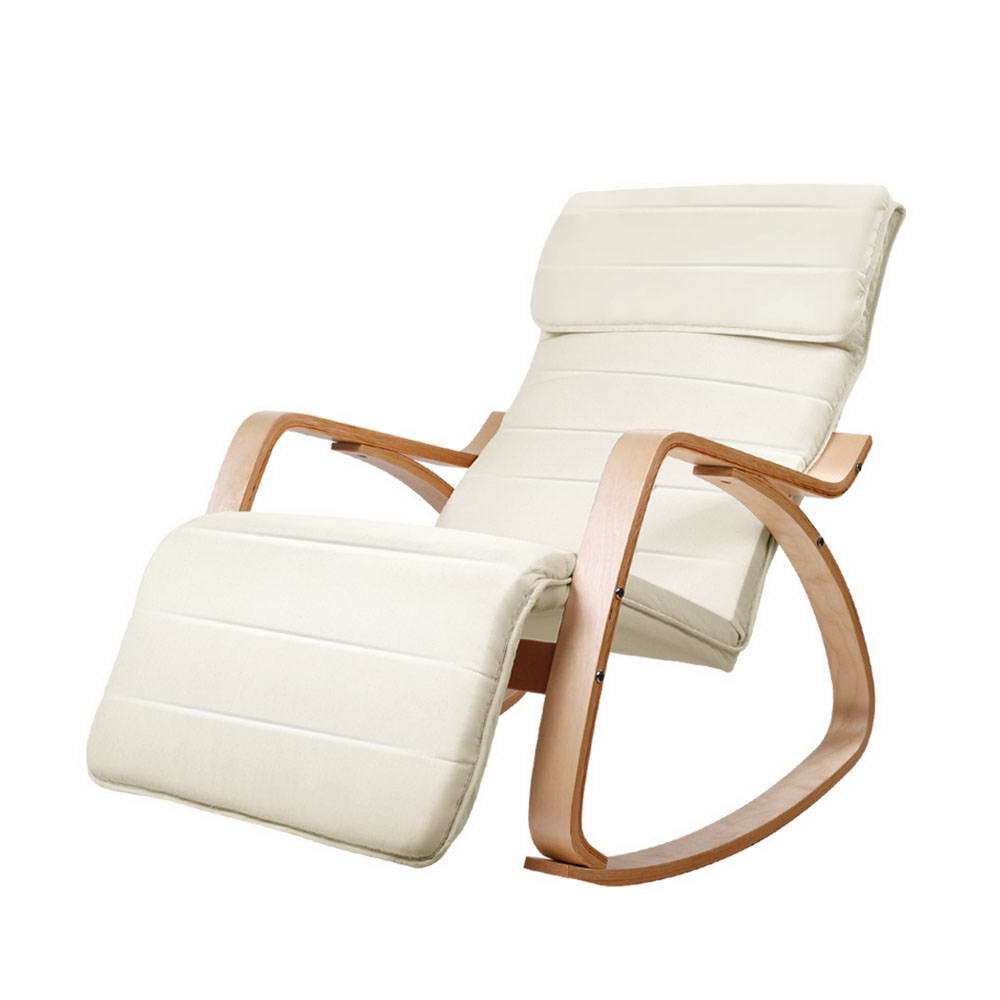 Afton Rocking Armchair with Footrest Nursing Beige
