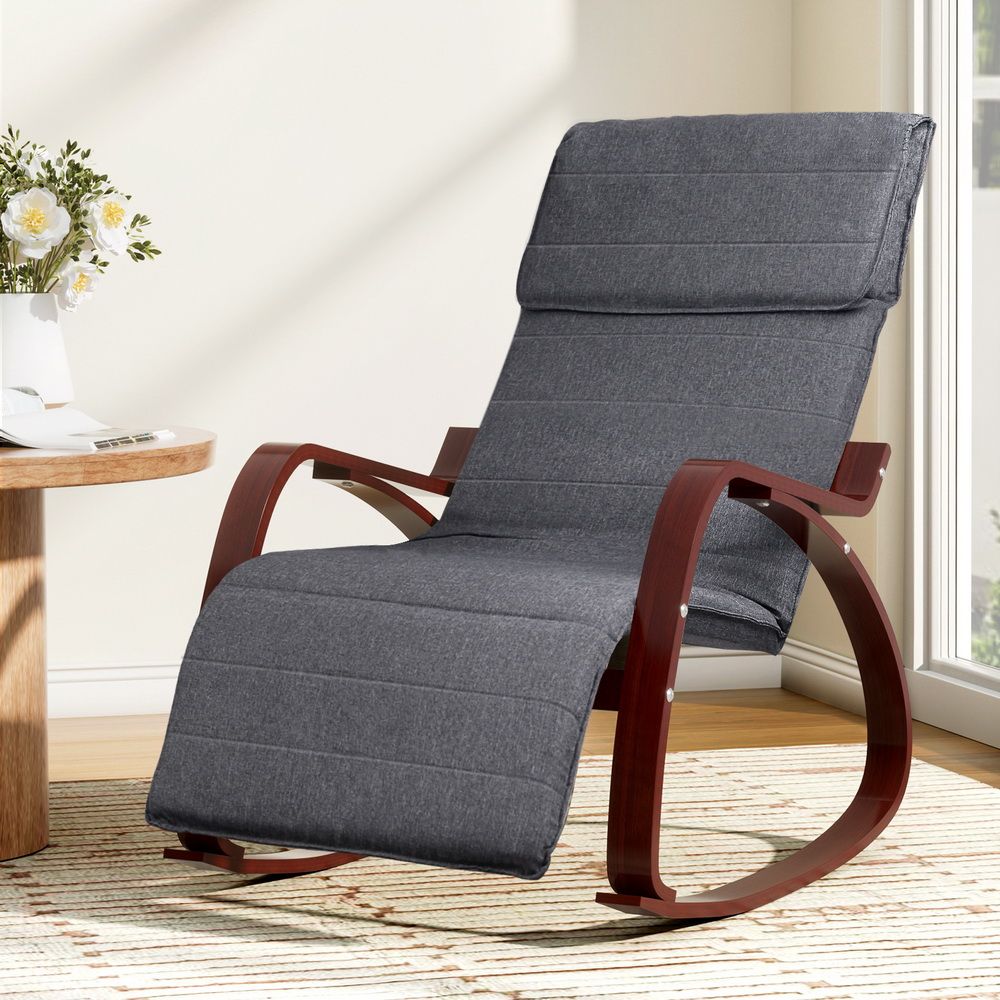 Afton Nursing Rocking Armchair with Footrest Charcoal