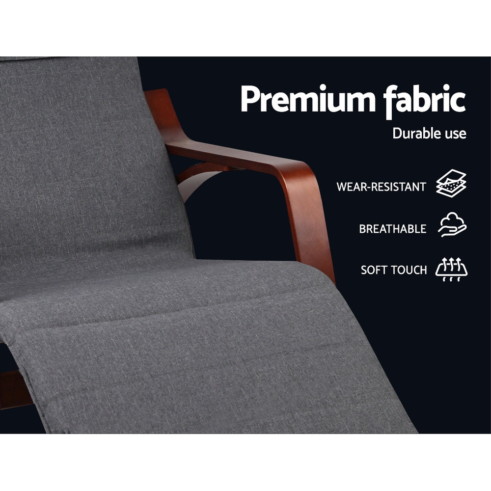 Afton Rocking Armchair with Adjustable Footrest Charcoal