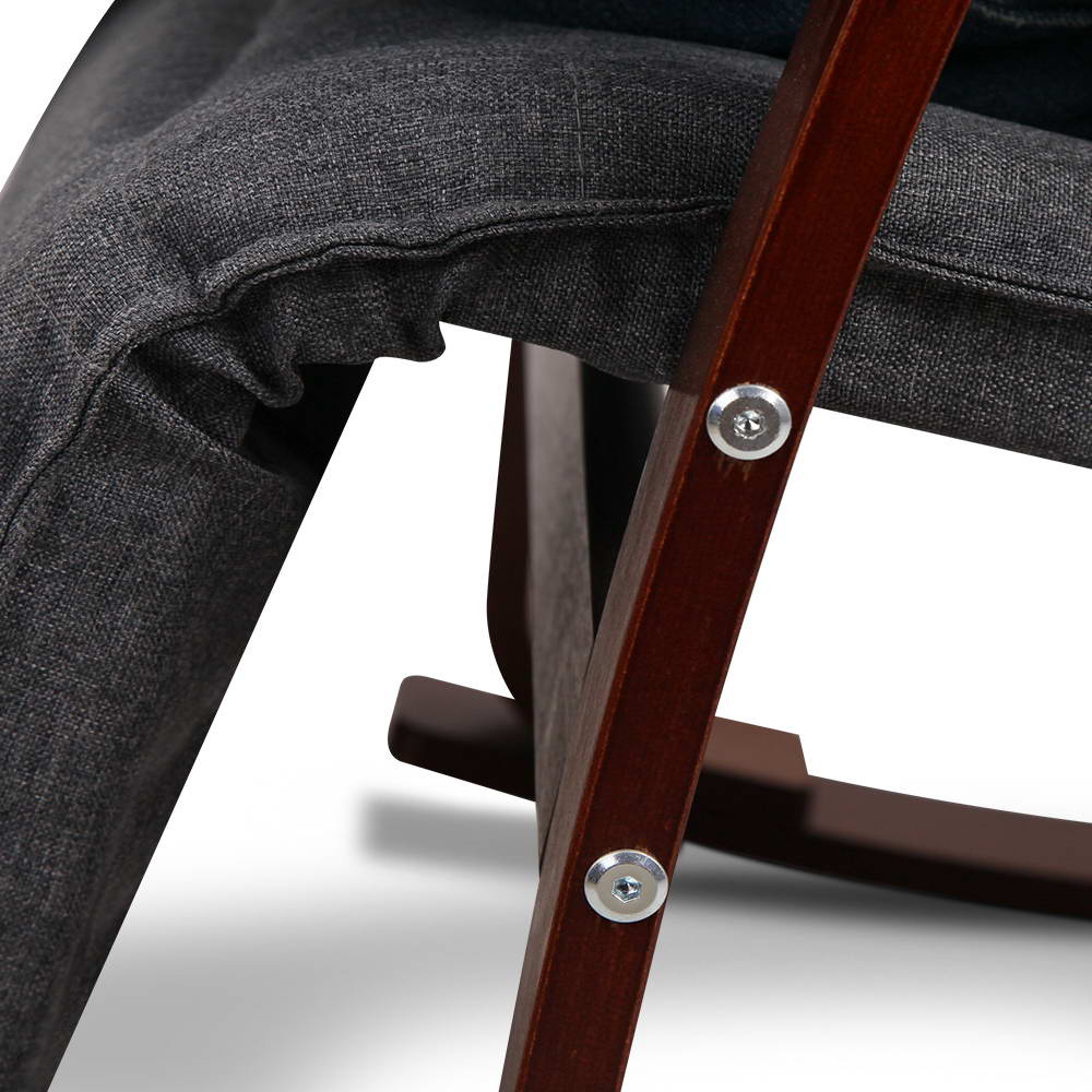 Afton Rocking Armchair with Adjustable Footrest Charcoal