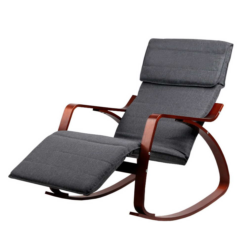 Afton Rocking Armchair with Adjustable Footrest Charcoal