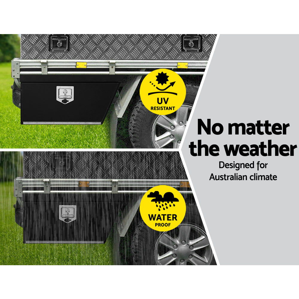 Giantz Undertray Ute Toolbox Steel Right Side Black
