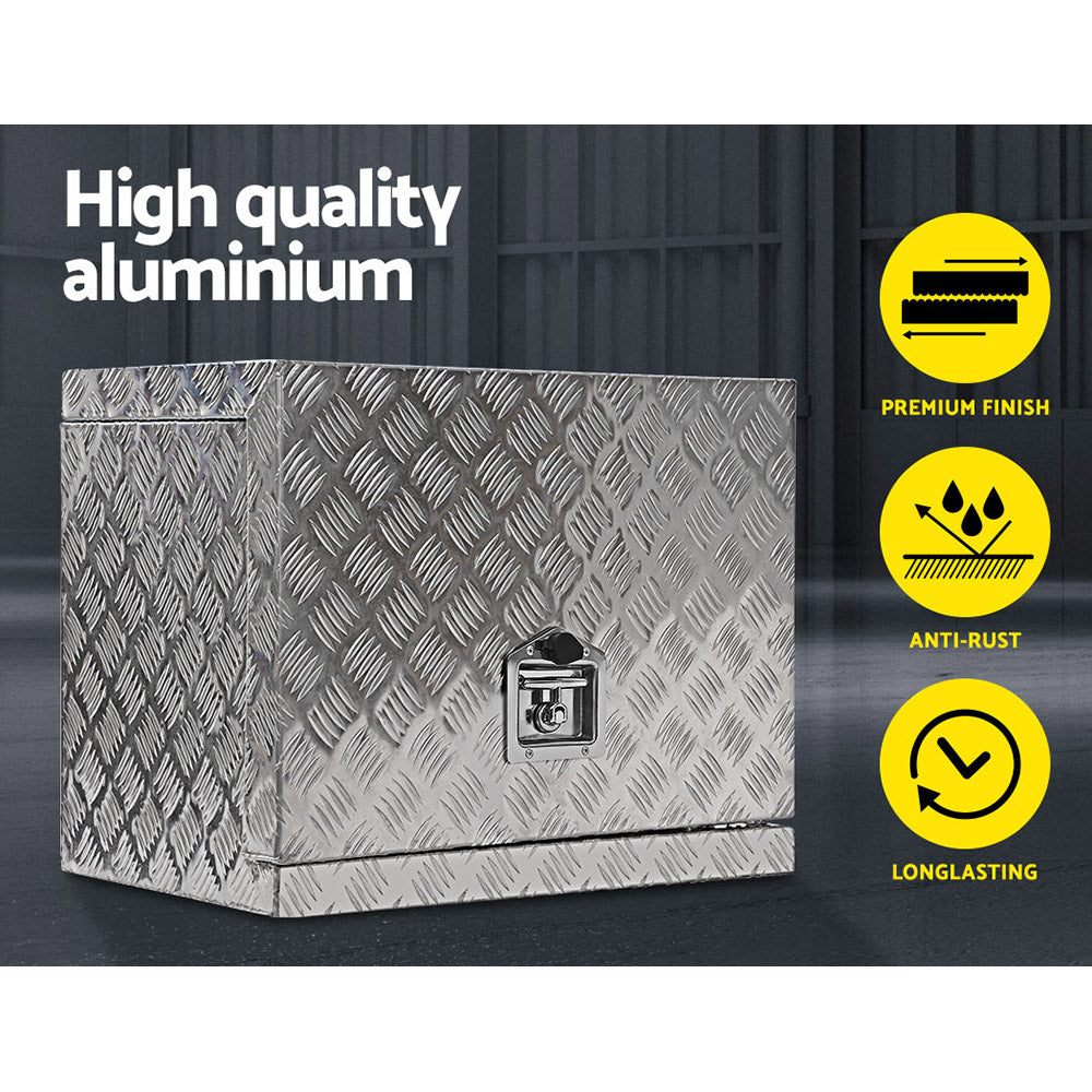 Giantz Aluminium Ute Tool Box Generator Storage Lock Silver