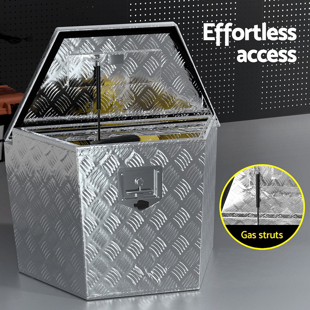 Giantz Aluminium Ute Tool Box Lockable Silver