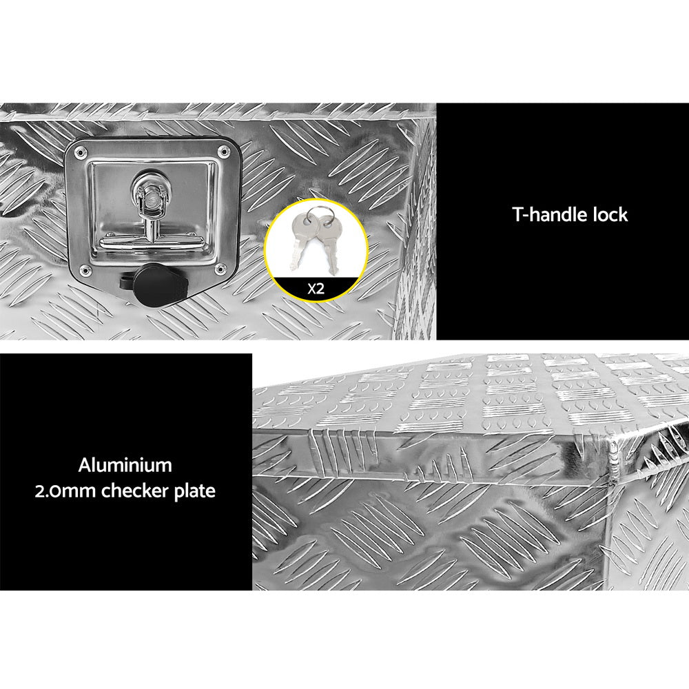 Giantz Aluminium Ute Tool Box Lockable Silver