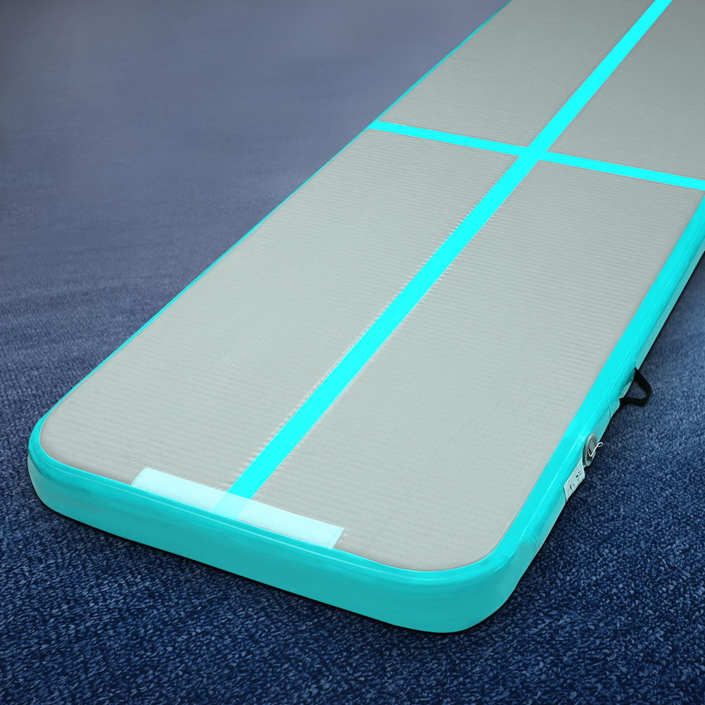 Everfit Air Track Mat 3m x 1m Gymnastic Tumbling Mint Green and Grey
