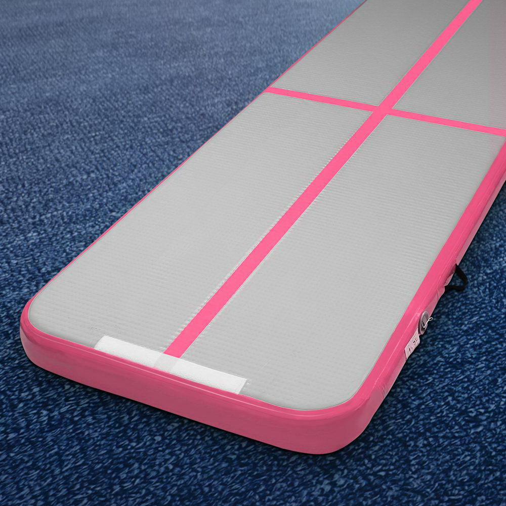 Everfit Air Track Mat 3m x 1m Gymnastic Tumbling Pink and Grey