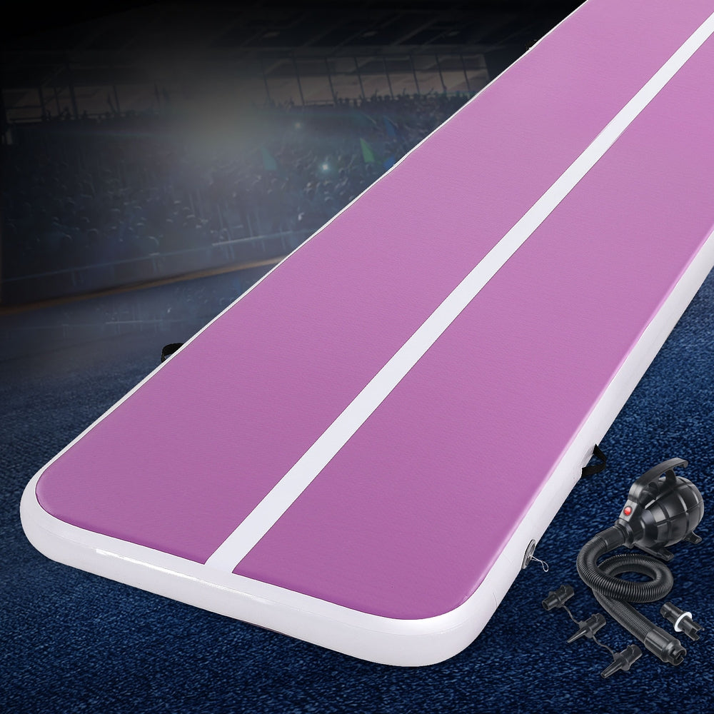 Everfit 4M Air Track Gymnastics Yoga Mat Inflatable Purple