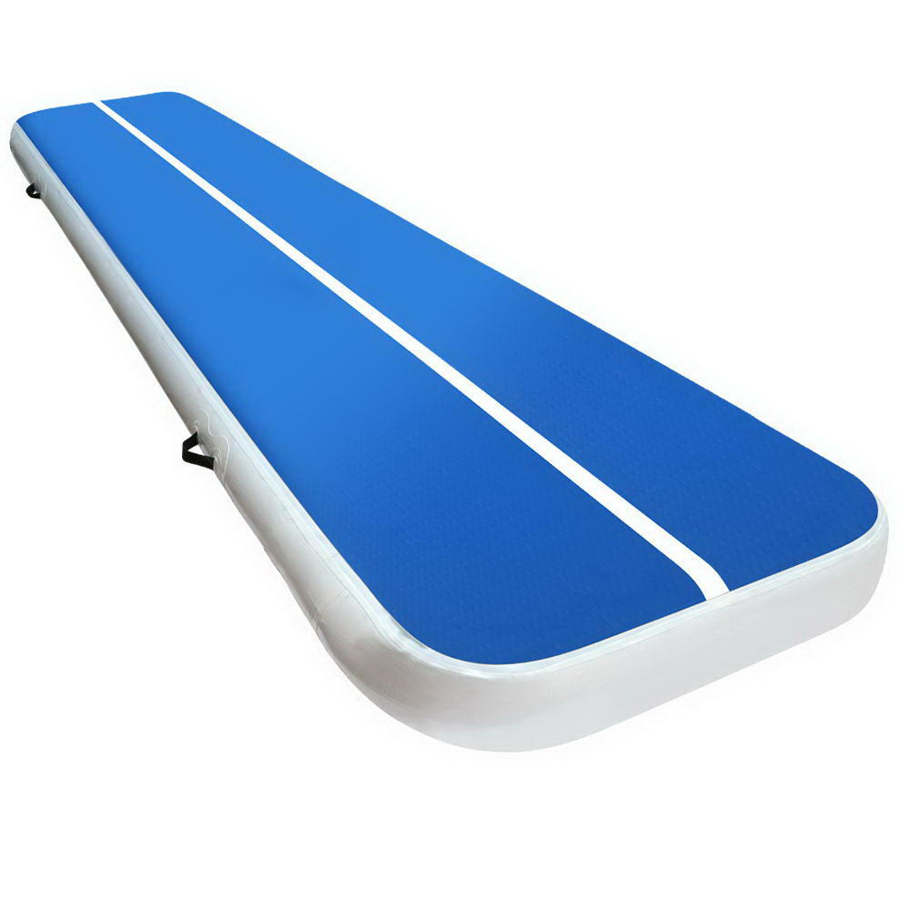 Everfit 4m Gymnastic Air Track Mat 20cm Blue White