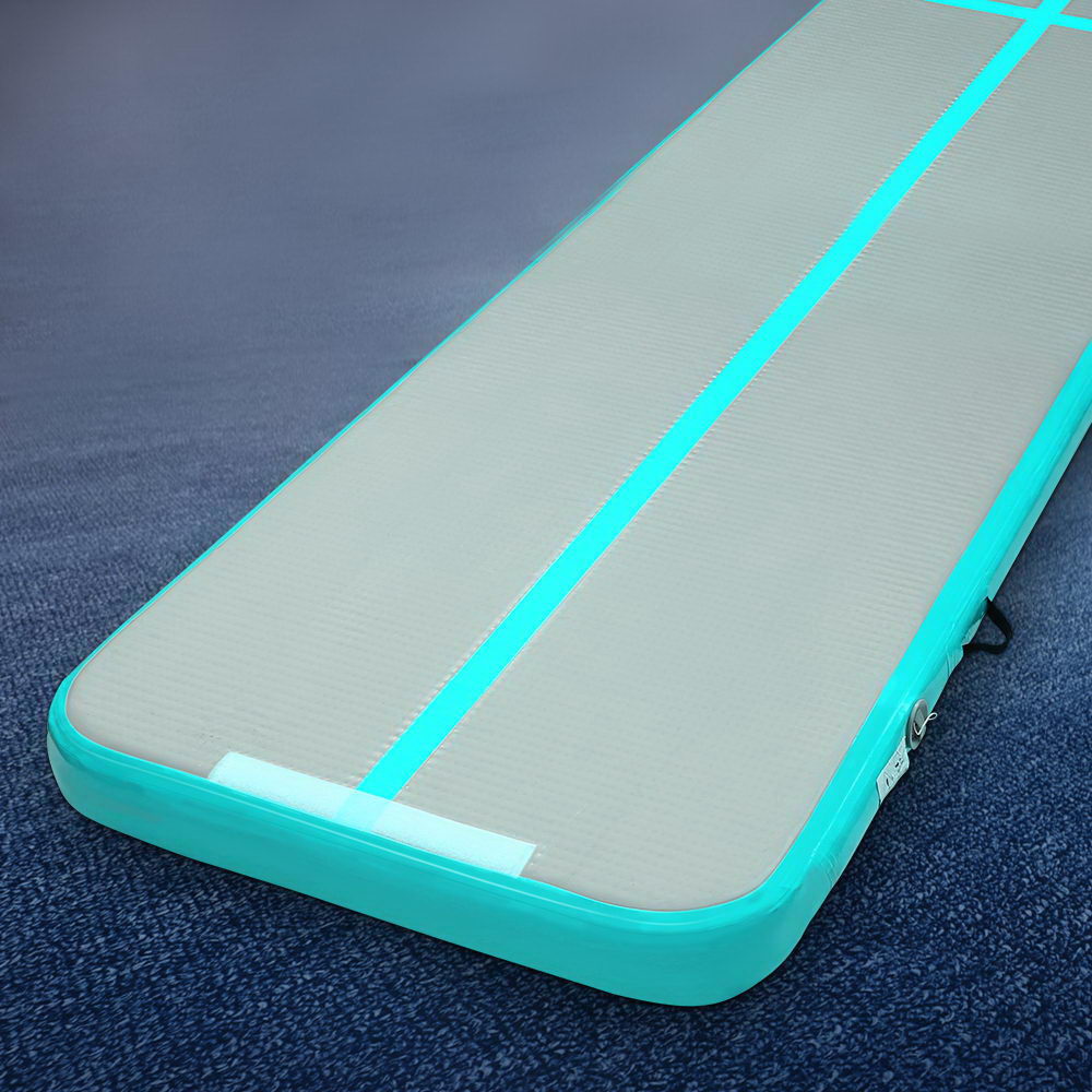 GoFun 5x1m Inflatable Air Track Mat Gymnastics Tumbling Mint/Grey
