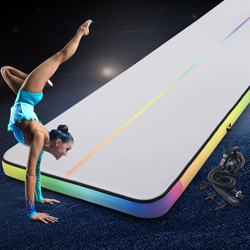 Everfit 6M Inflatable Gymnastics Air Track Mat with Pump Colourful