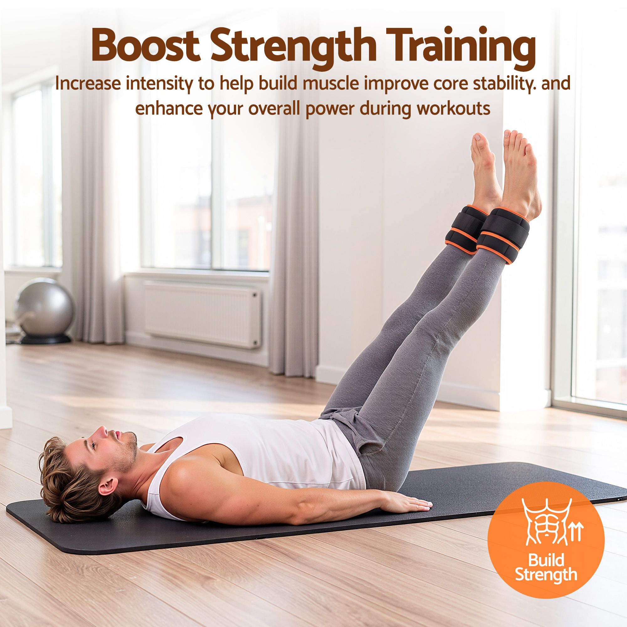 Everfit Adjustable Ankle Weights, 1 Pair 0.9-4.55Kg Removable Sandbags for Women & Men, Wrist Weights & Leg Weights for Home Gym, Pilates, Walking, Strength Training