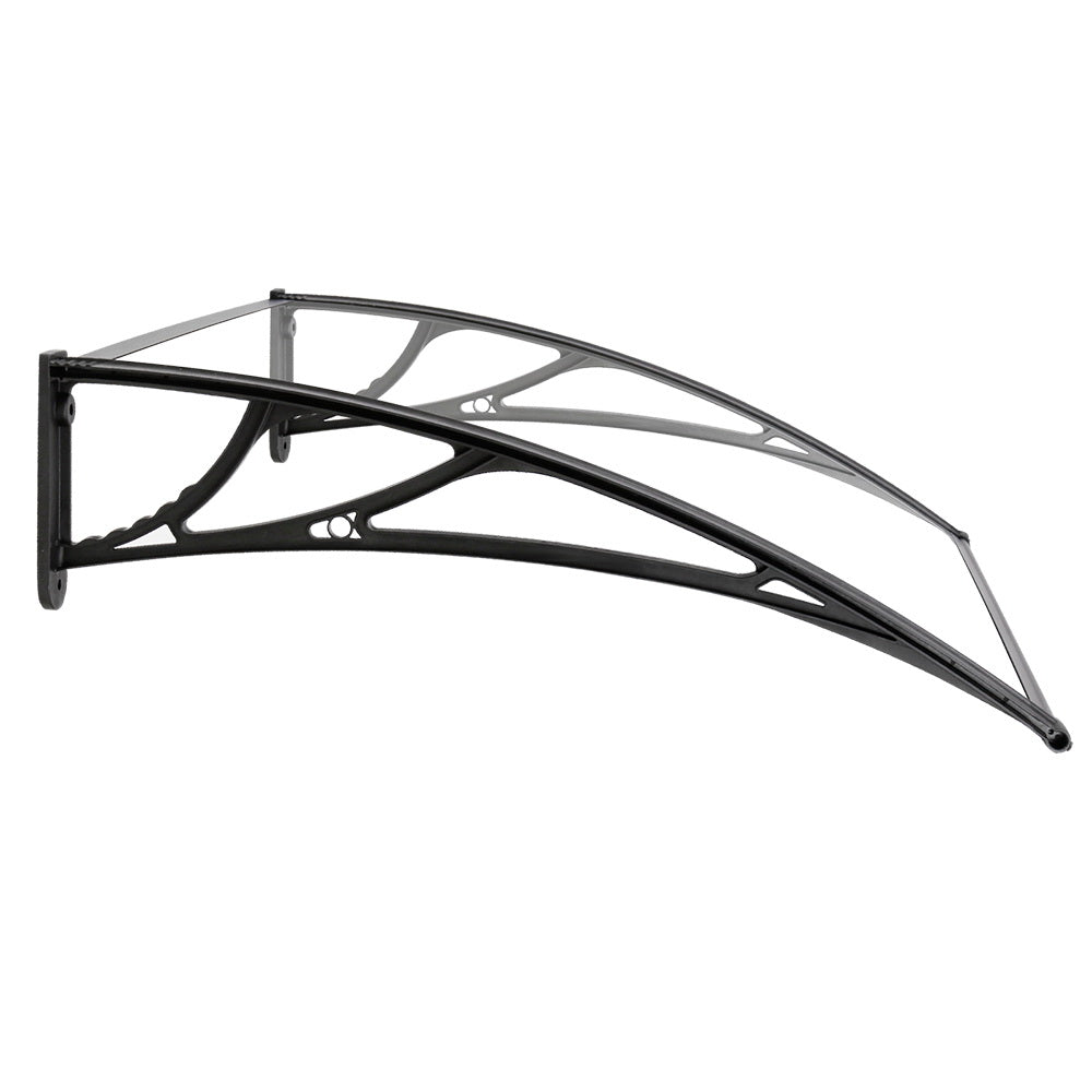 Instahut 1x3m Transparent Polycarbonate Window Door Awning Black Brackets