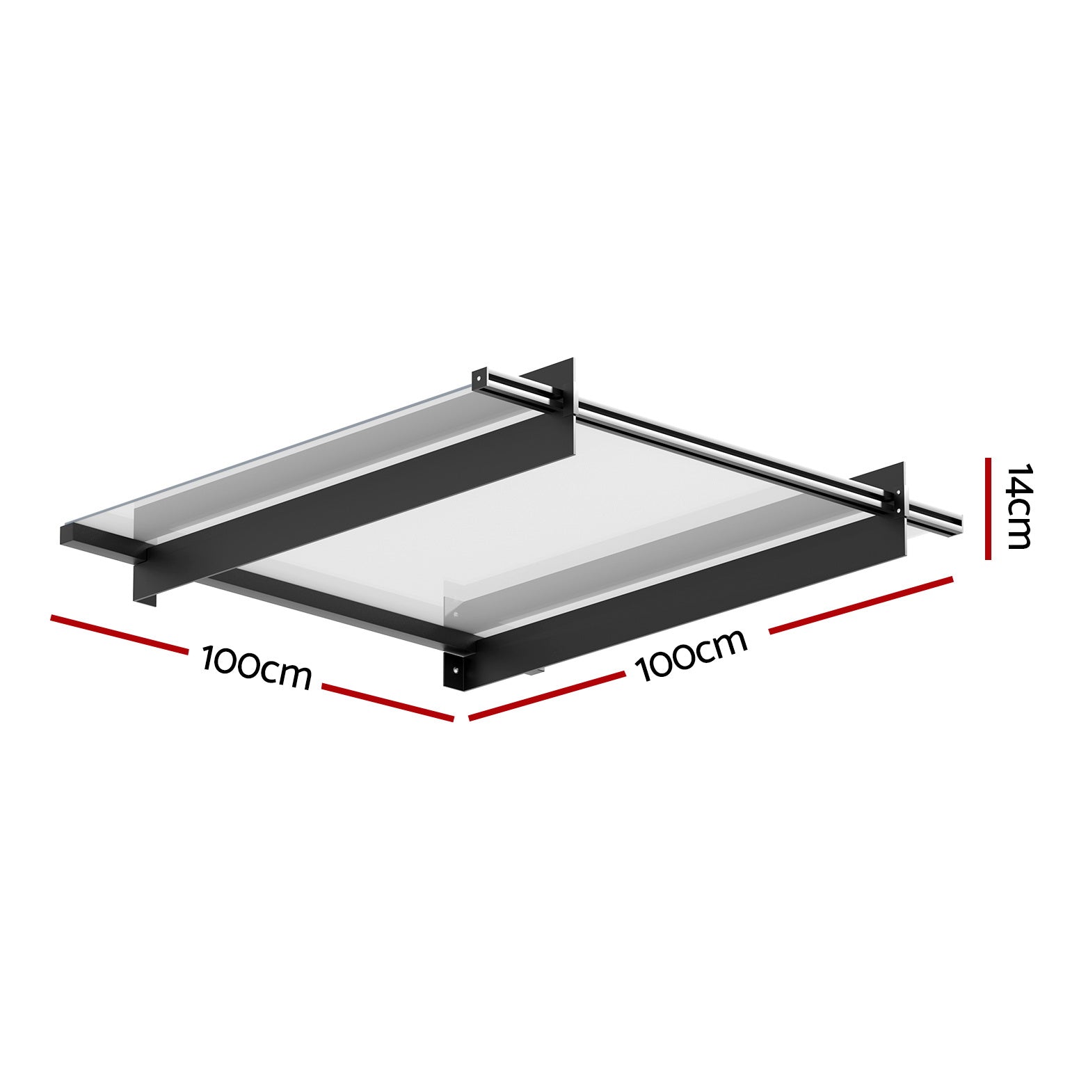 Instahut 1x1m Transparent Awning Canopy Metal Frame