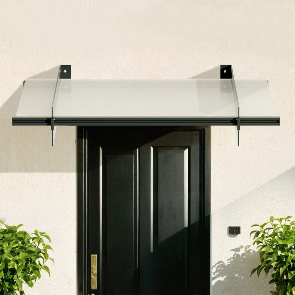 Instahut 1x1m Transparent Awning Canopy Metal Frame