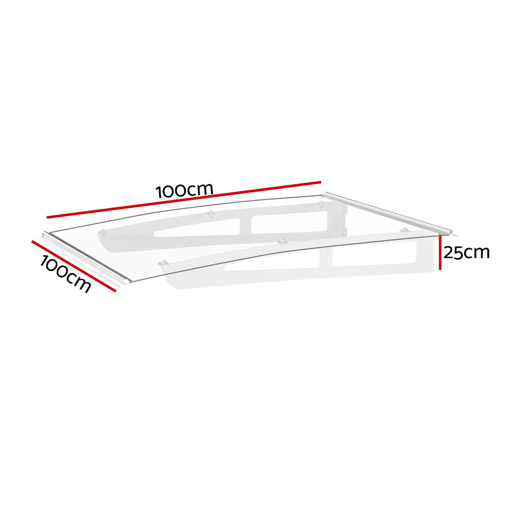Instahut 1x1m Transparent Awning Canopy Aluminium Frame
