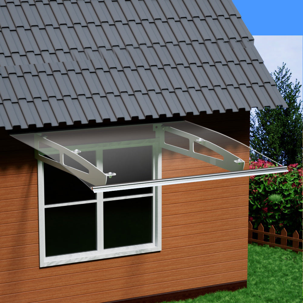 Instahut 1x1m Transparent Awning Canopy Aluminium Frame