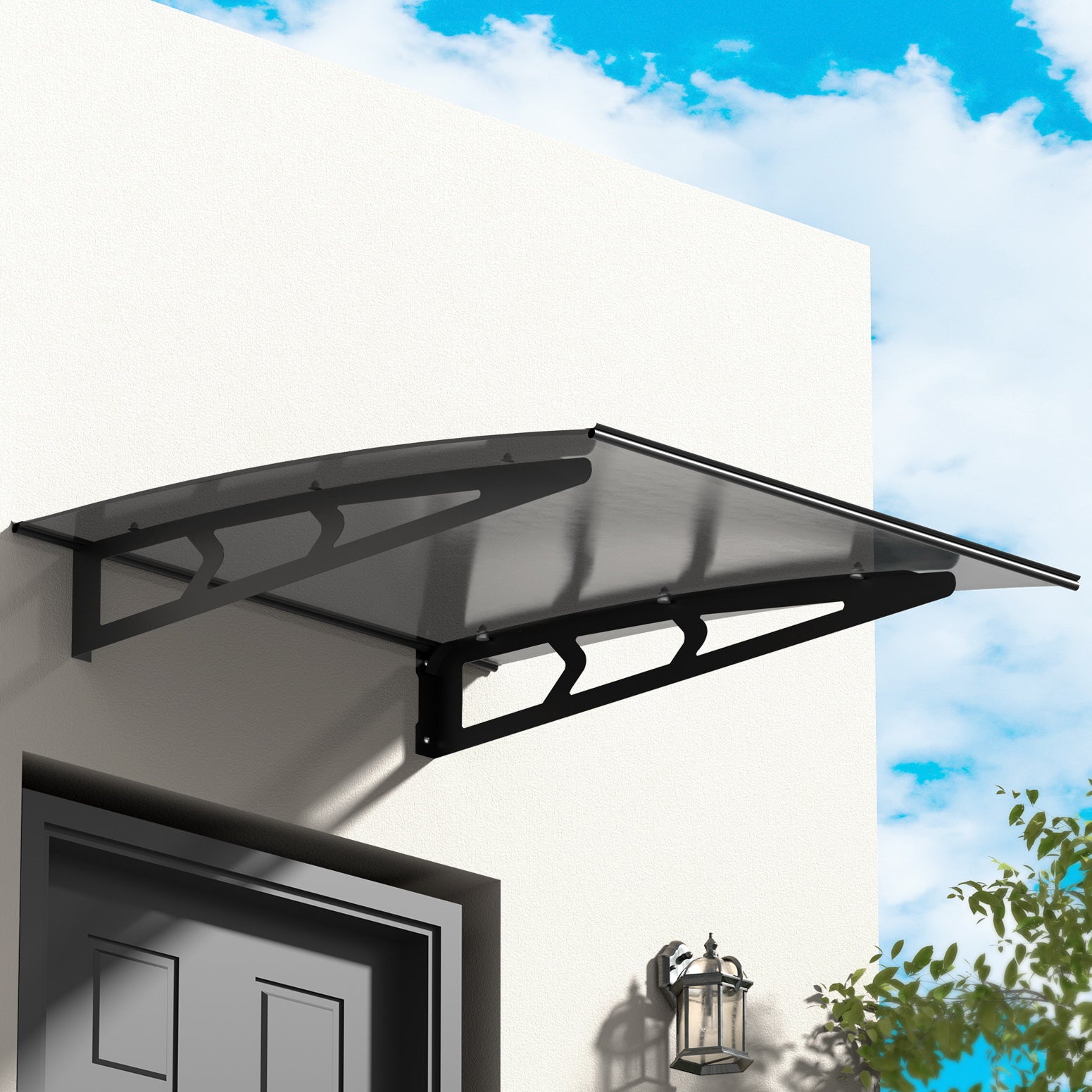 Instahut 1x1m Window Door Awning Canopy Grey Metal Frame