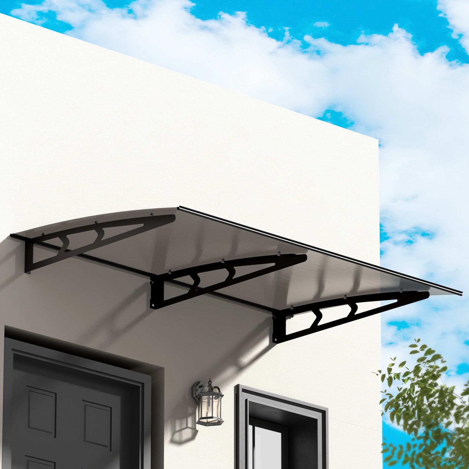 Instahut 1x2m Window Door Awning Canopy Grey Metal Frame