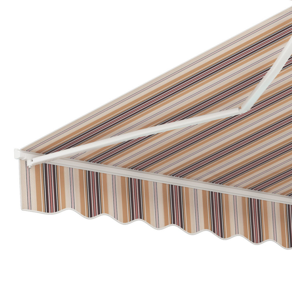 Instahut 3x2.5m Retractable Folding Arm Awning Manual Sunshade Beige Brown
