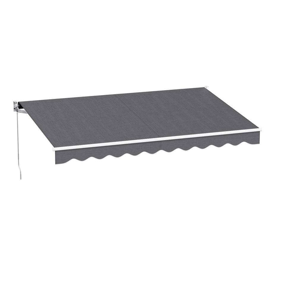 Instahut Retractable Folding Arm Awning 3.5m x 2.5m Grey