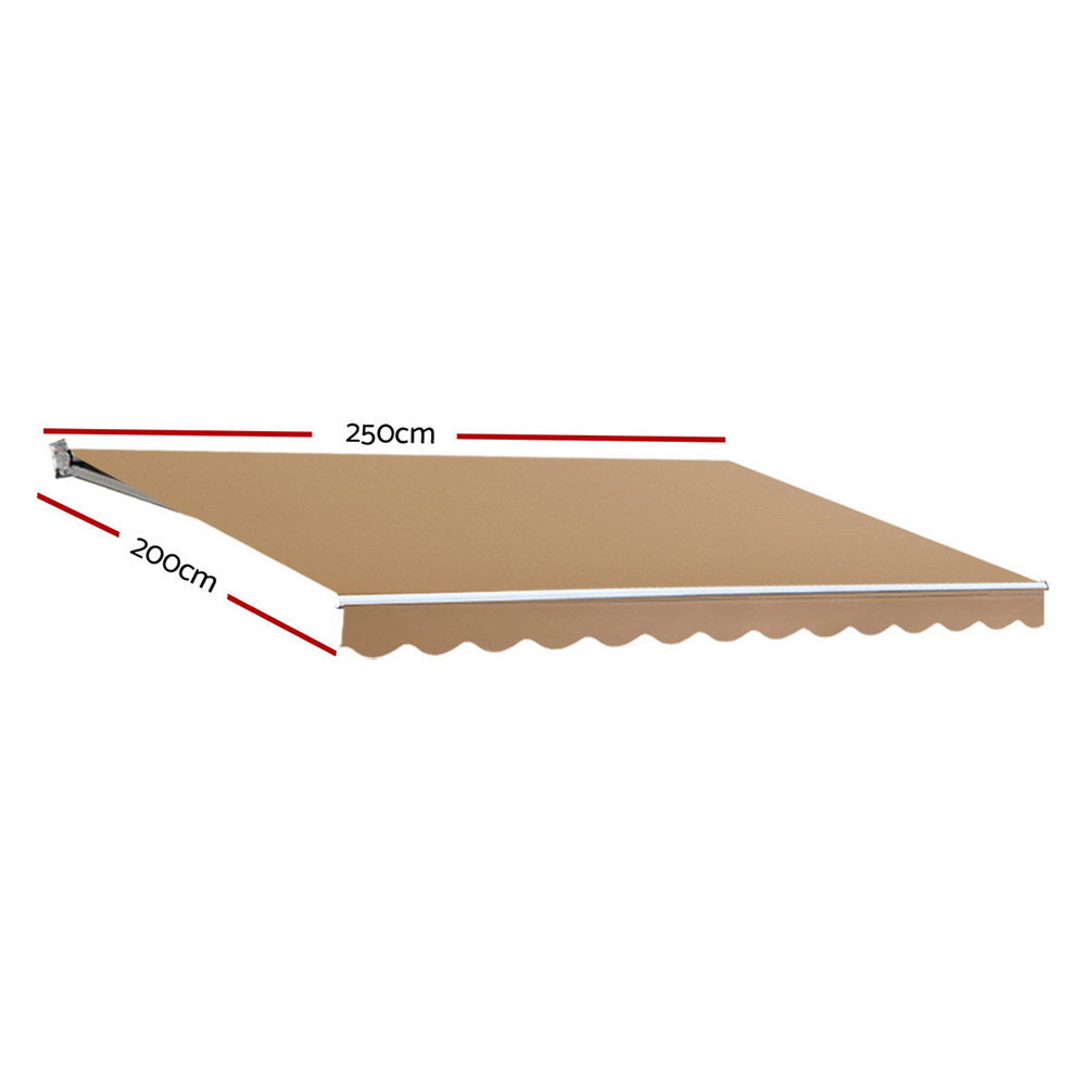 Instahut 2.5x2m Motorised Retractable Awning Beige