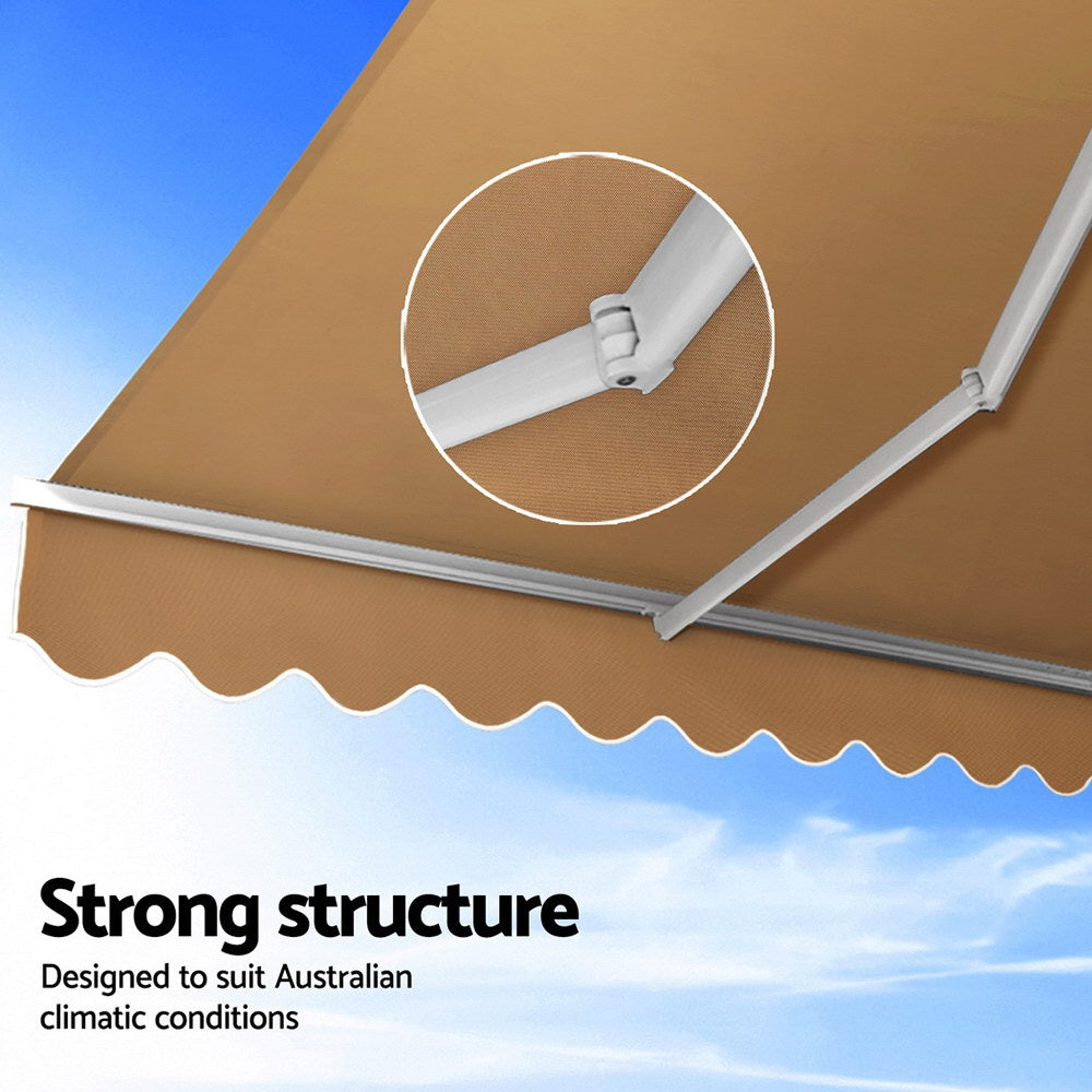 Instahut 2.5x2m Motorised Retractable Awning Beige