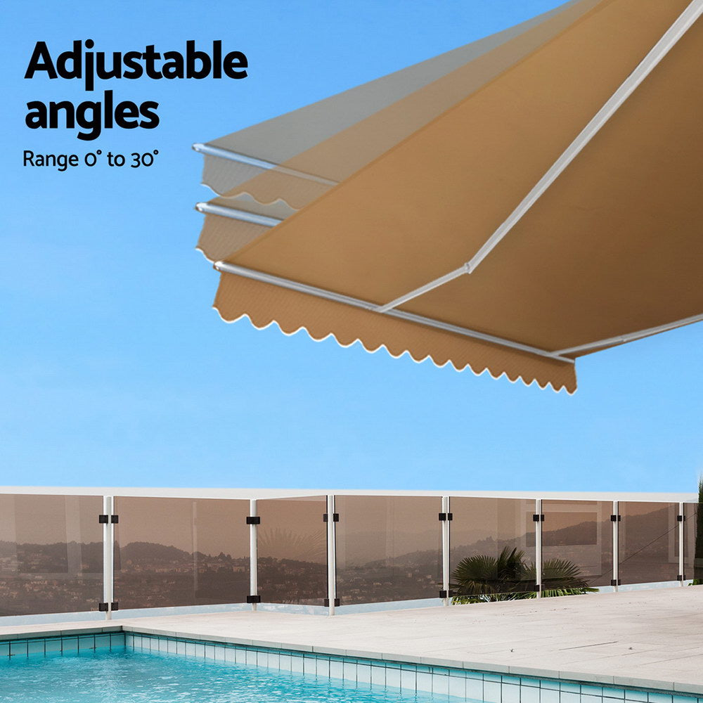 Instahut 2.5x2m Motorised Retractable Awning Beige