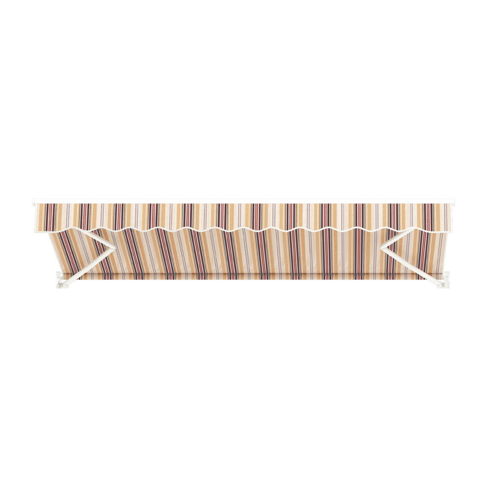 Instahut 3x2.5m Motorised Folding Arm Awning Beige Brown