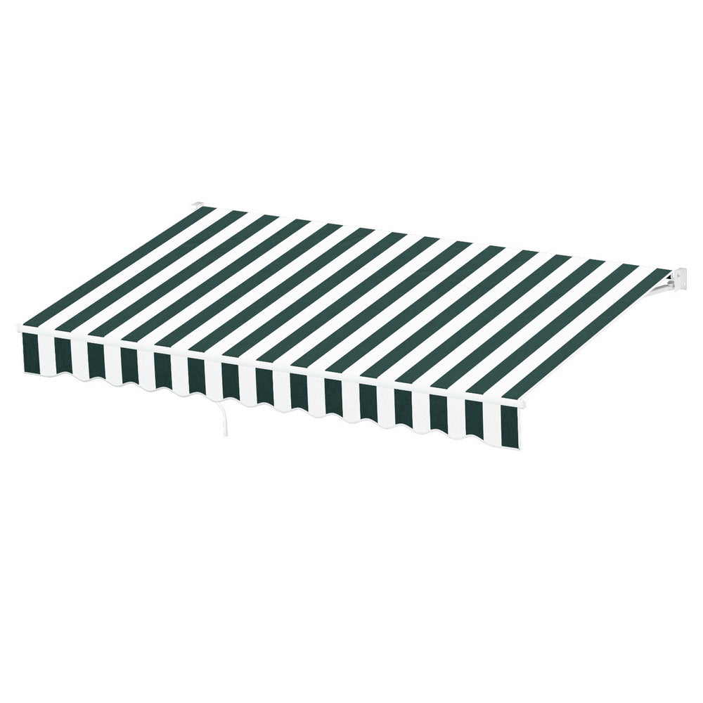 Instahut 3x2.5m Motorised Retractable Awning Green White