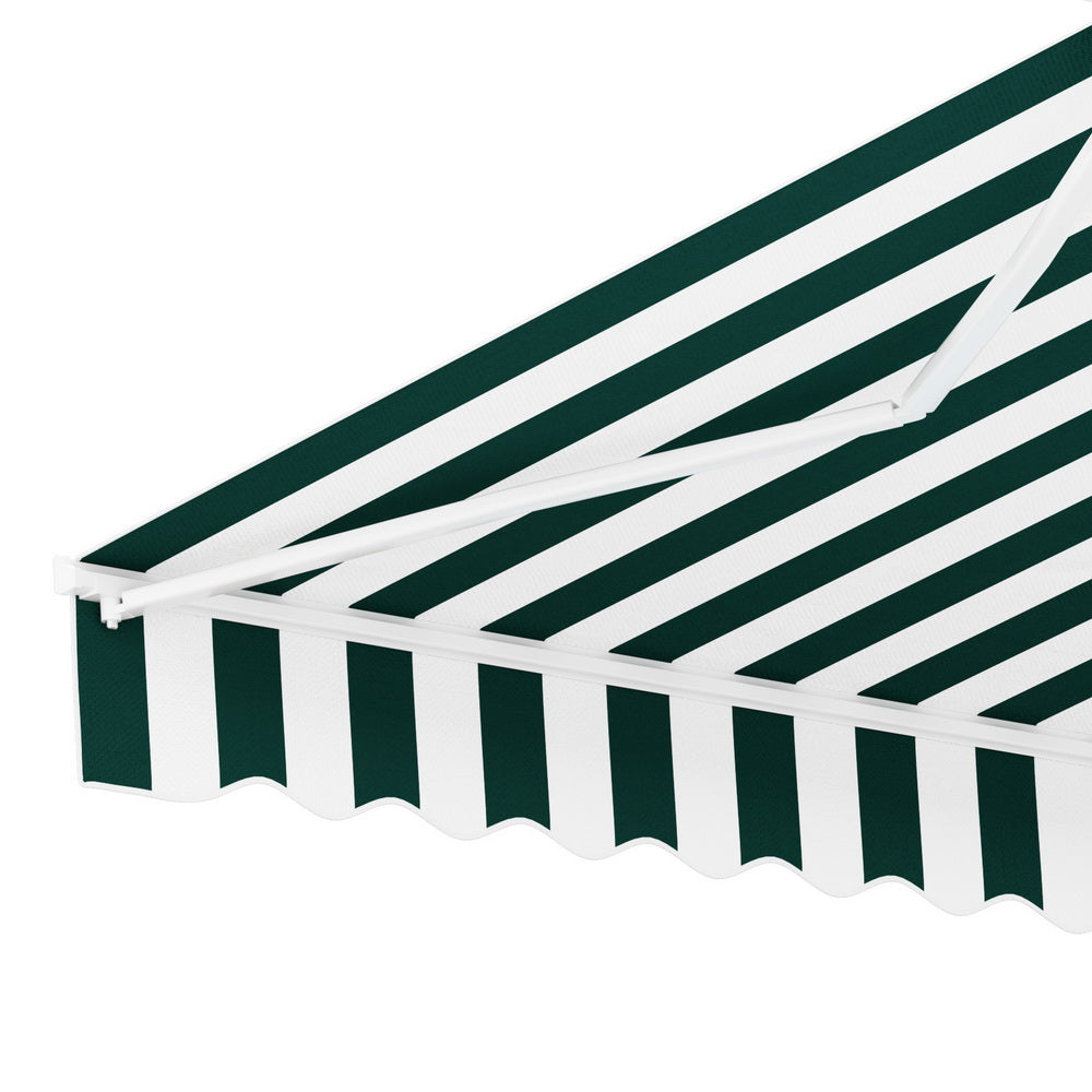 Instahut 3x2.5m Motorised Retractable Awning Green White