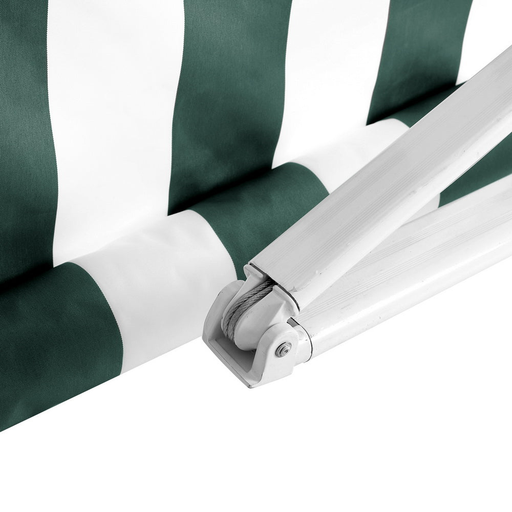 Instahut 3x2.5m Motorised Retractable Awning Green White