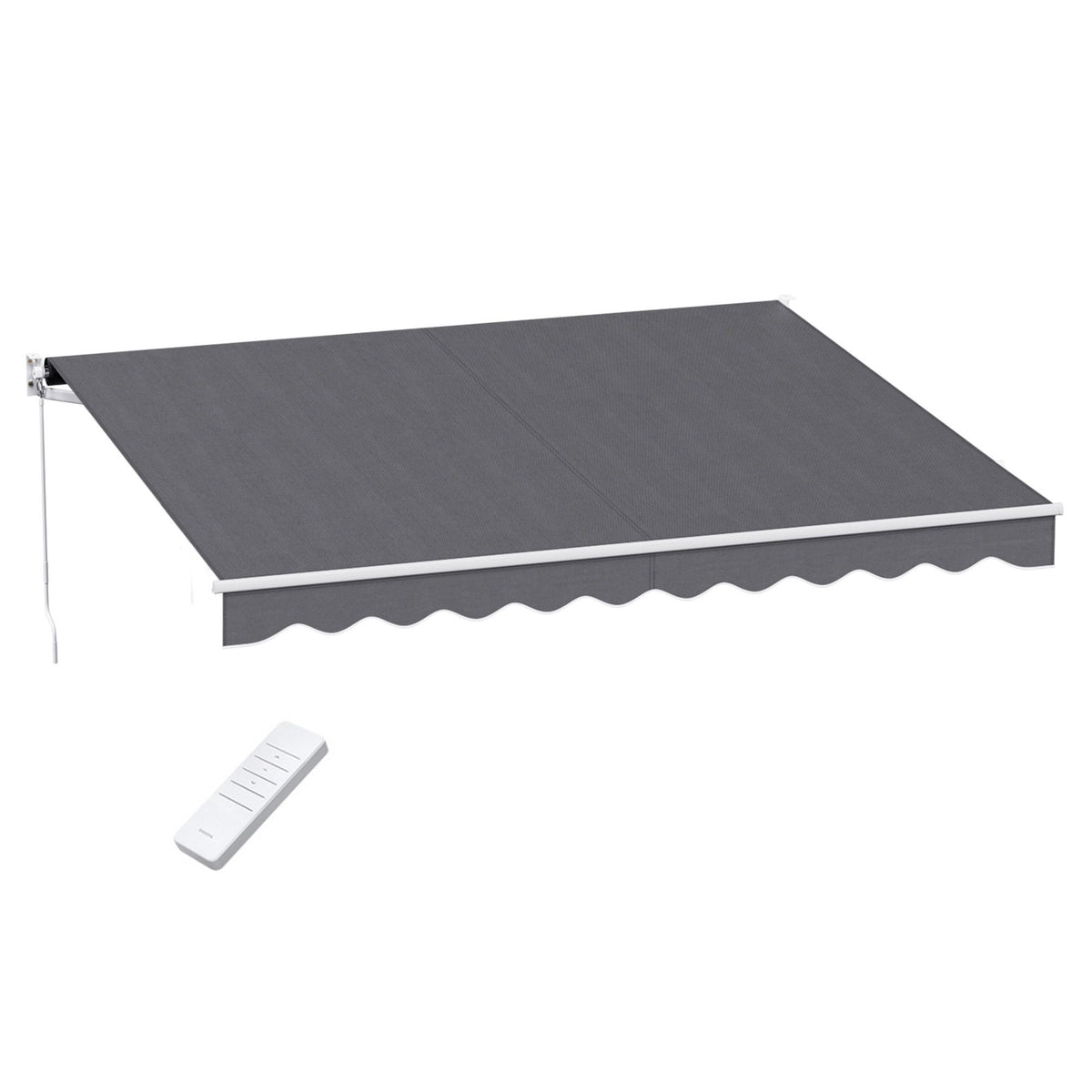 Instahut Motorised Retractable Folding Arm Awning 3.5M x 3M Grey