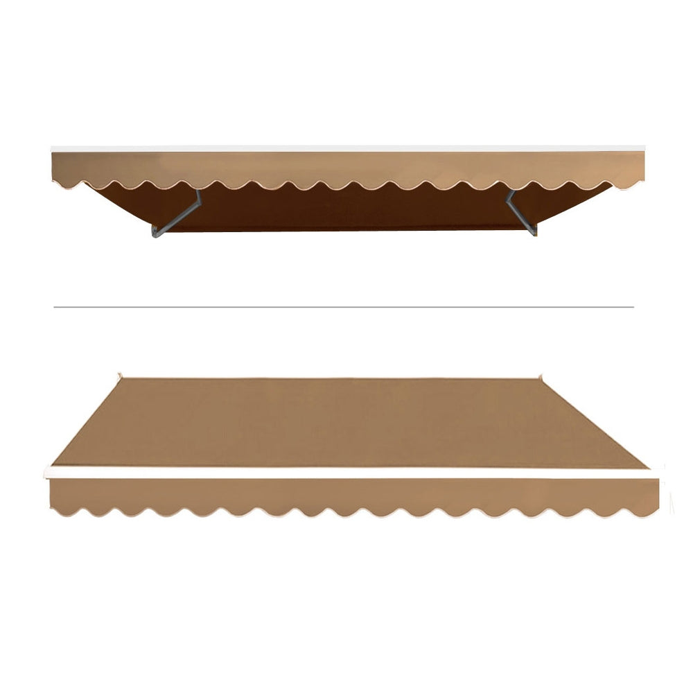 Instahut 4x2.5m Motorised Folding Arm Awning Beige