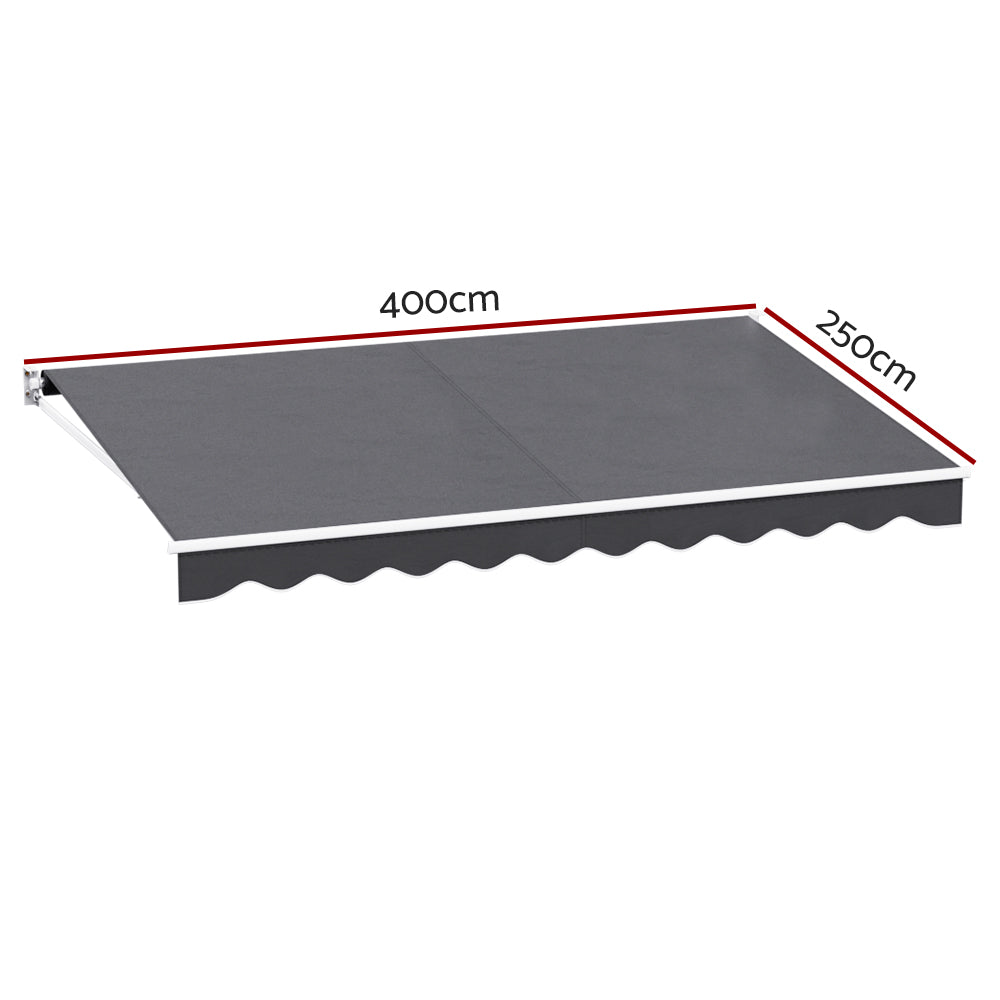 Instahut 4x2.5m Motorised Retractable Awning Grey