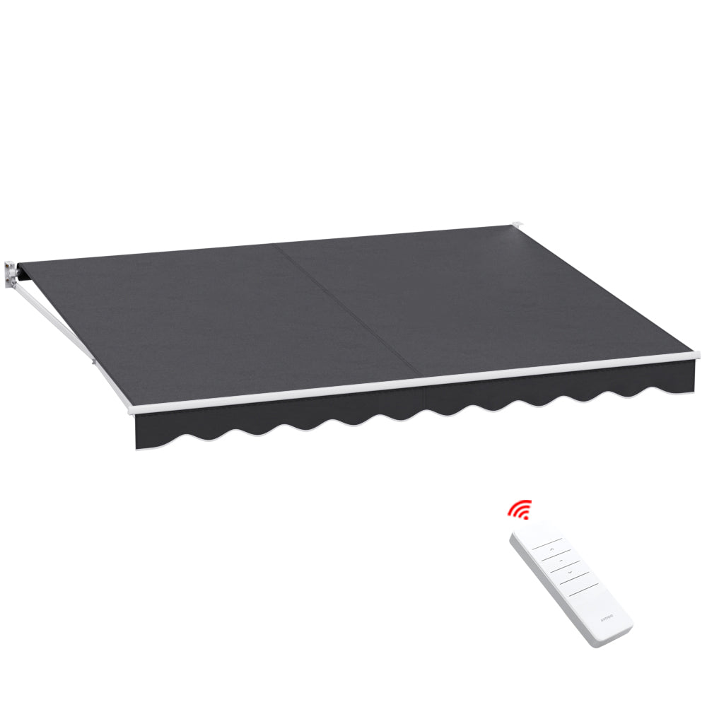 Instahut 4x3m Motorised Retractable Folding Arm Awning Grey