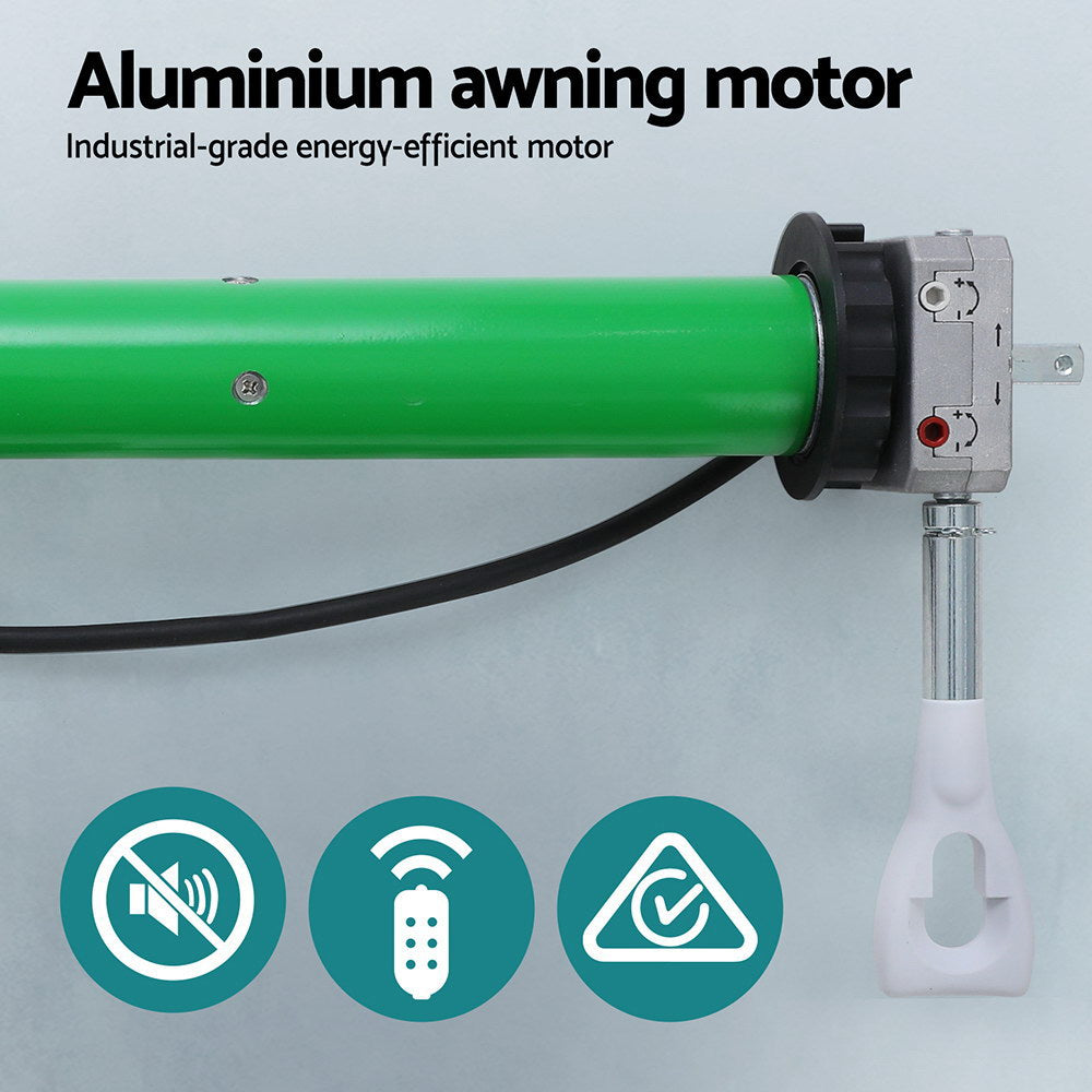 Instahut 4x3m Motorised Retractable Awning Grey White