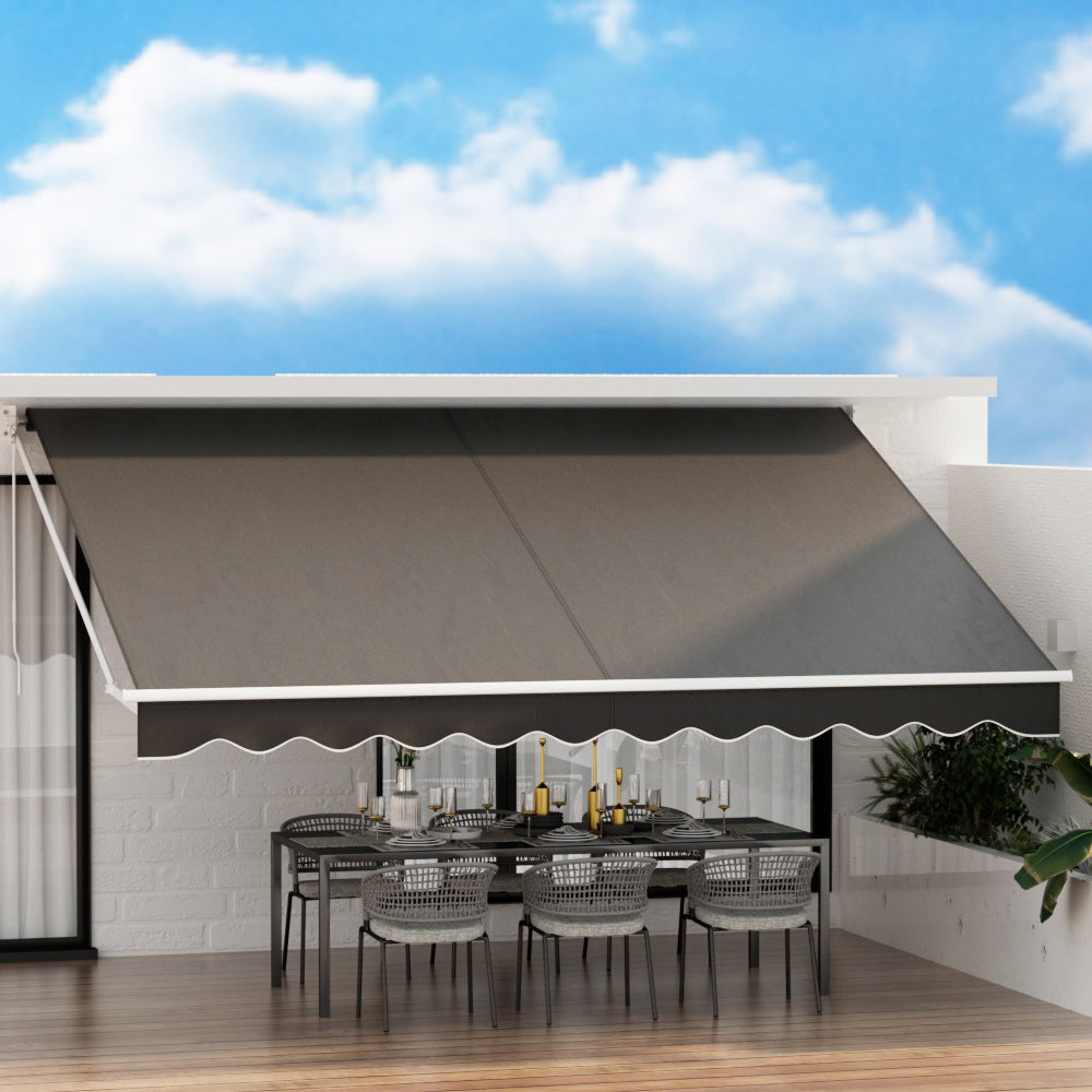 Instahut 4.5x3m Motorised Retractable Awning Grey