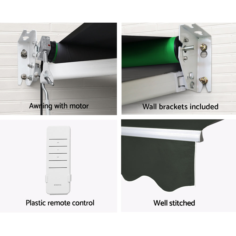 Instahut 5x3m Motorised Retractable Awning Grey