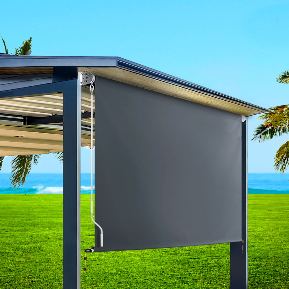 Instahut 1.5x2.5M Retractable Outdoor Blinds Awning Grey