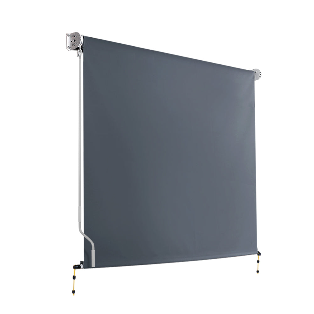 Instahut Retractable Outdoor Blind 1.8x2.5M Roll Down Awning Grey