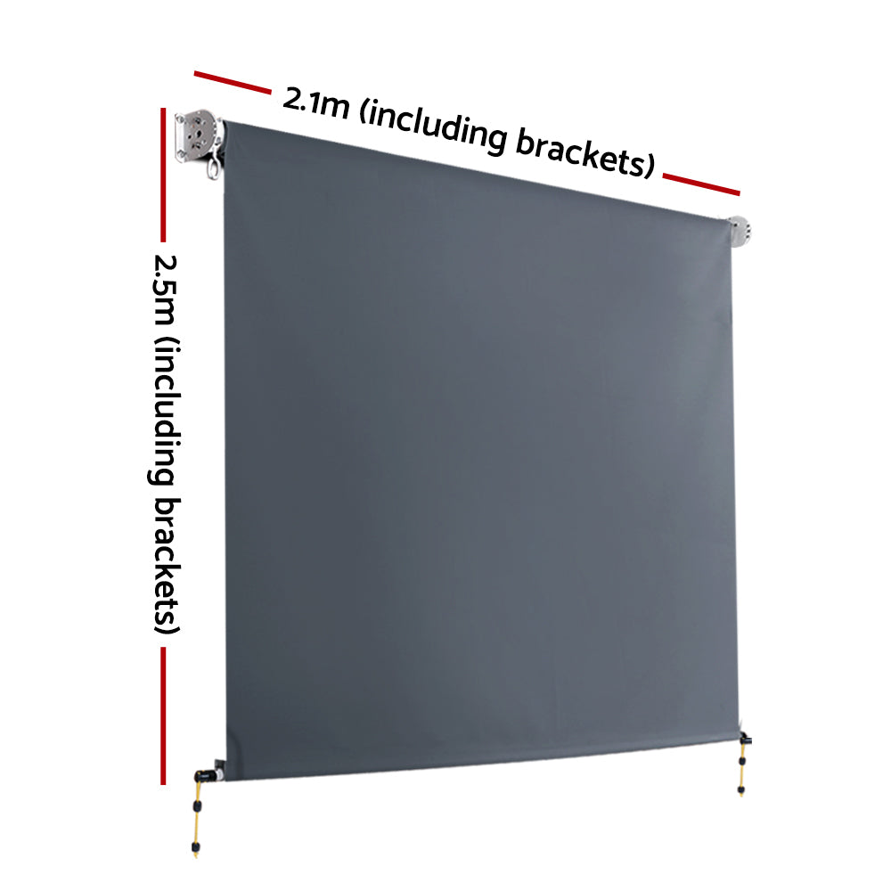 Instahut 2.1x2.5M Retractable Outdoor Blinds Awning Grey