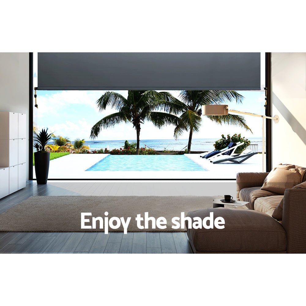 Instahut 2.1x2.5M Retractable Outdoor Blinds Awning Grey