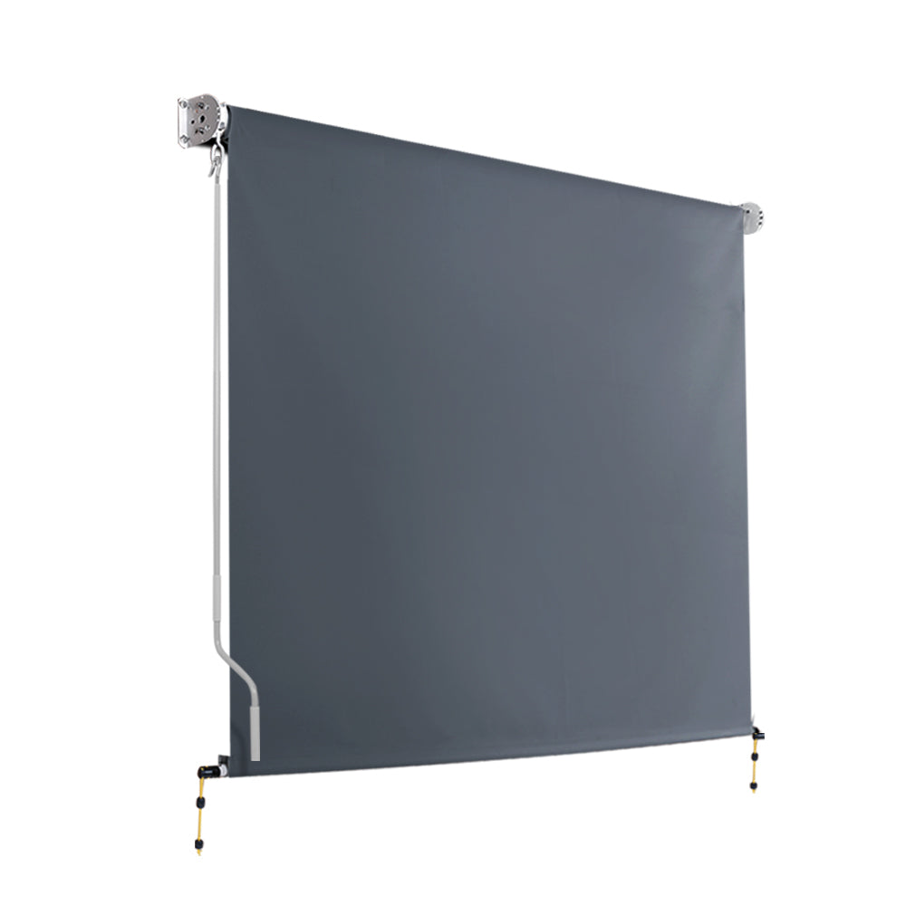 Instahut Retractable Outdoor Awning Blind 2.4 x 2.5M Grey