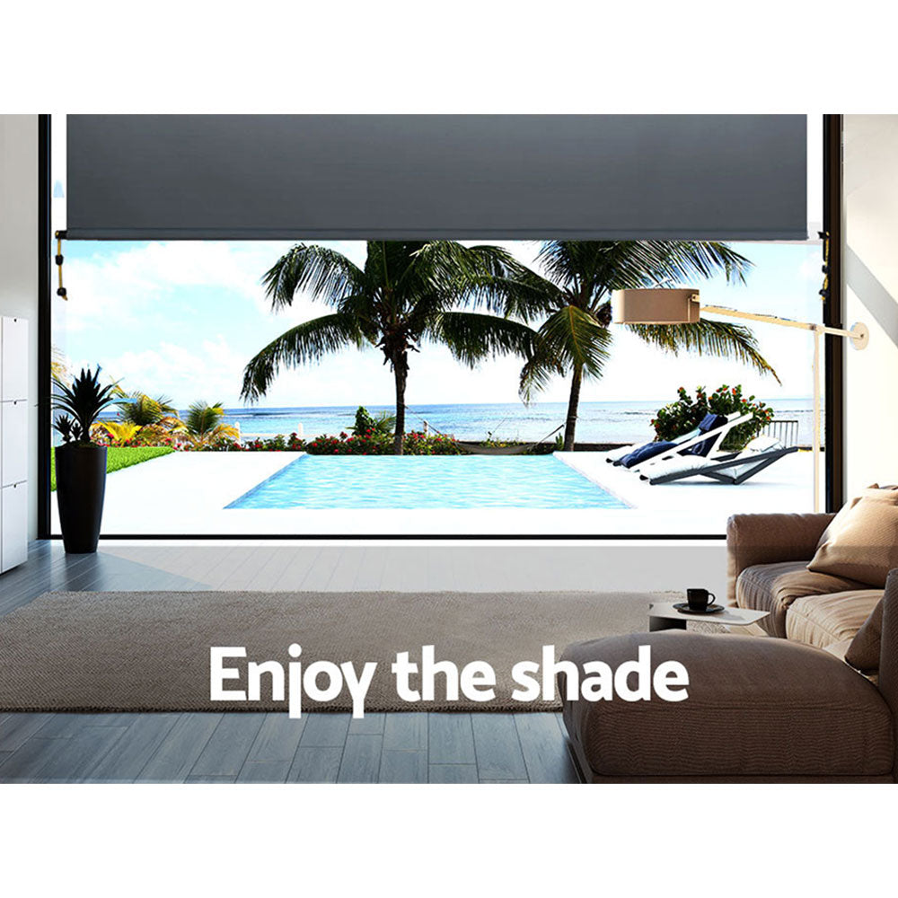 Instahut 2.4x2.5M Retractable Outdoor Blinds Awning Grey