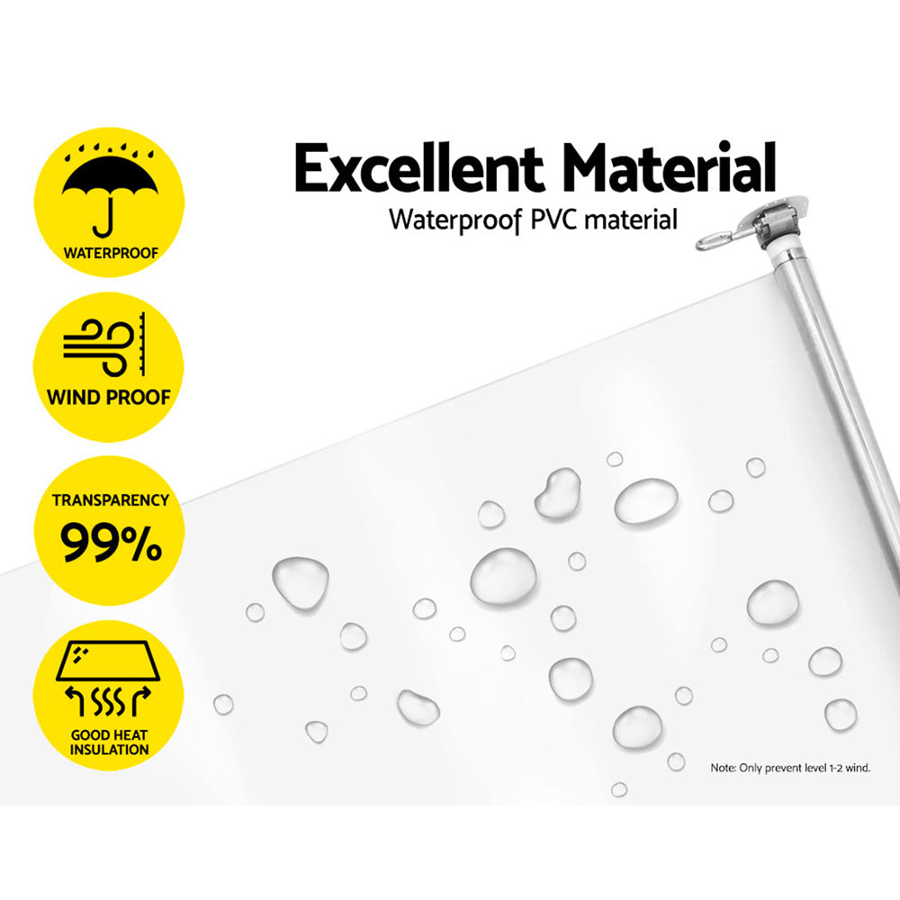 Instahut 1.3x2.4M Retractable Outdoor Awning Clear Waterproof