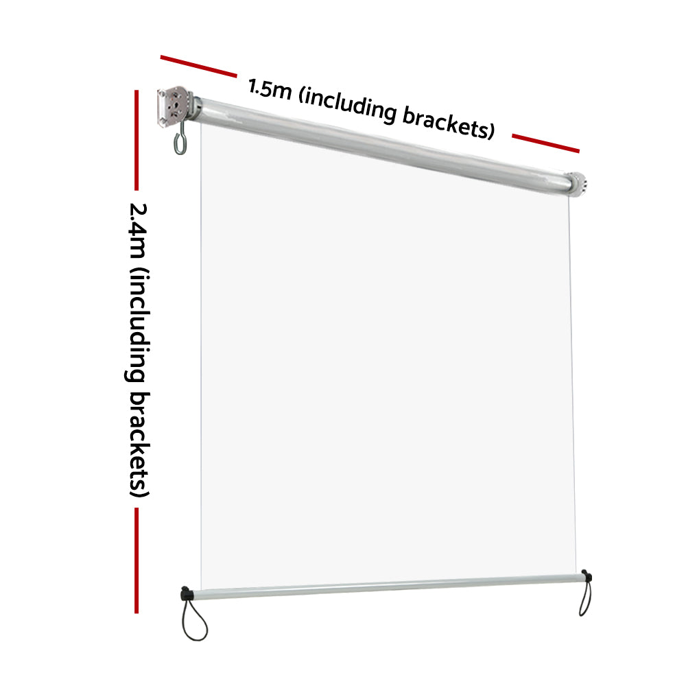 Instahut 1.5x2.4M Retractable Outdoor Awning Clear Transparent